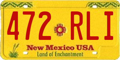 NM license plate 472RLI