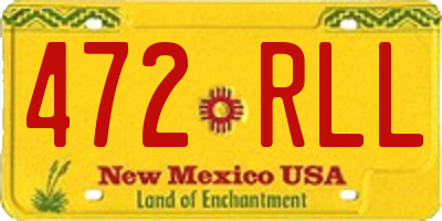 NM license plate 472RLL