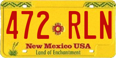 NM license plate 472RLN