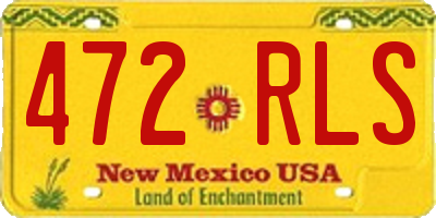 NM license plate 472RLS