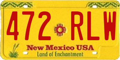 NM license plate 472RLW