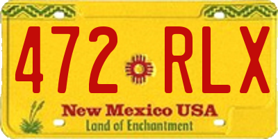 NM license plate 472RLX