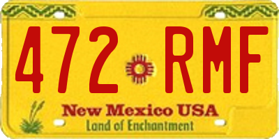 NM license plate 472RMF
