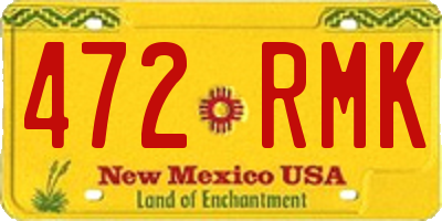 NM license plate 472RMK