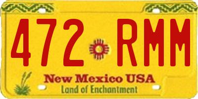 NM license plate 472RMM