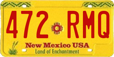 NM license plate 472RMQ