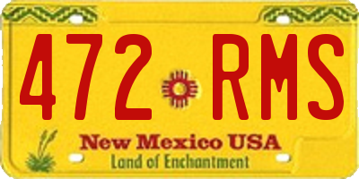 NM license plate 472RMS