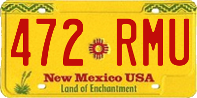 NM license plate 472RMU