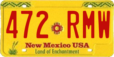 NM license plate 472RMW