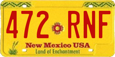 NM license plate 472RNF