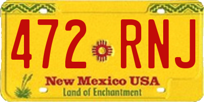 NM license plate 472RNJ