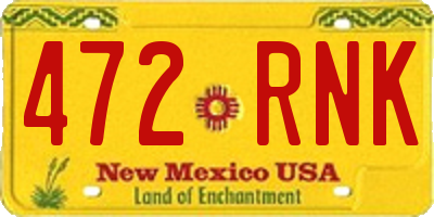 NM license plate 472RNK