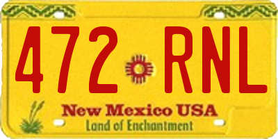 NM license plate 472RNL