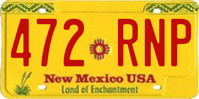 NM license plate 472RNP