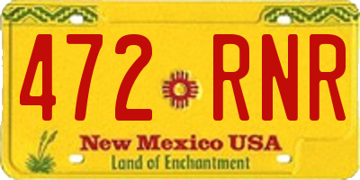 NM license plate 472RNR