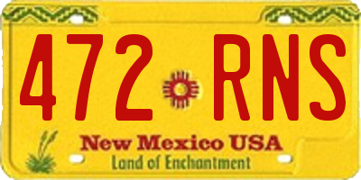 NM license plate 472RNS