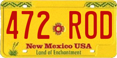 NM license plate 472ROD