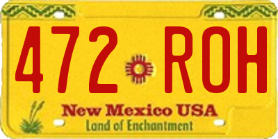 NM license plate 472ROH