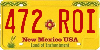 NM license plate 472ROI