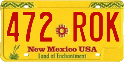 NM license plate 472ROK