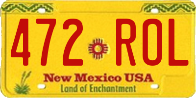 NM license plate 472ROL