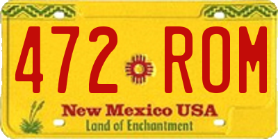 NM license plate 472ROM