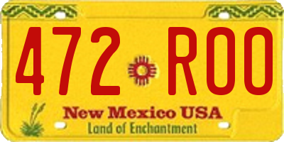 NM license plate 472ROO