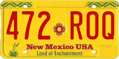 NM license plate 472ROQ