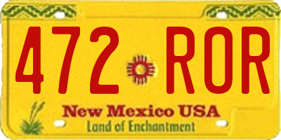NM license plate 472ROR