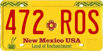 NM license plate 472ROS