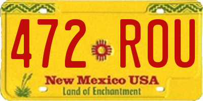 NM license plate 472ROU
