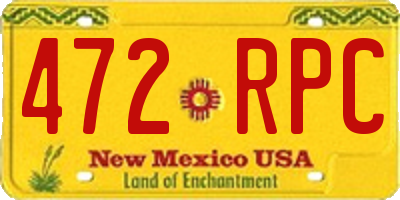NM license plate 472RPC