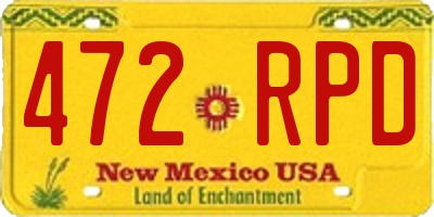 NM license plate 472RPD