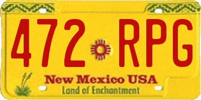 NM license plate 472RPG