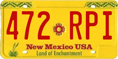 NM license plate 472RPI