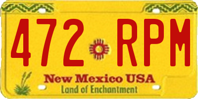 NM license plate 472RPM