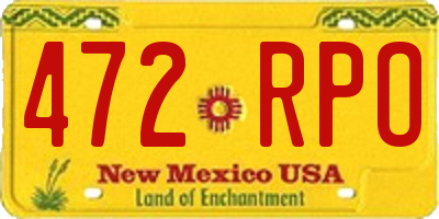 NM license plate 472RPO