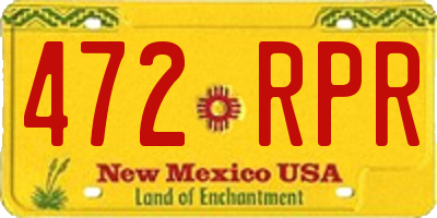 NM license plate 472RPR
