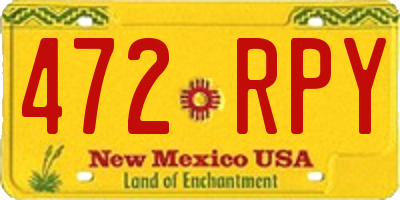 NM license plate 472RPY