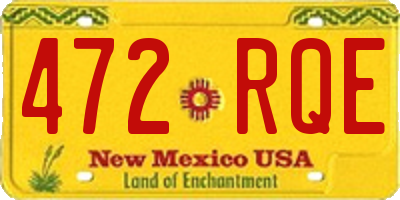 NM license plate 472RQE