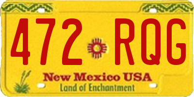 NM license plate 472RQG