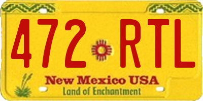 NM license plate 472RTL
