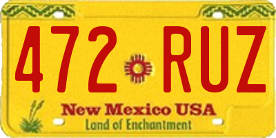 NM license plate 472RUZ