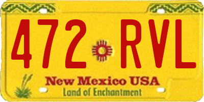 NM license plate 472RVL
