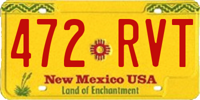 NM license plate 472RVT