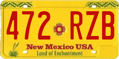 NM license plate 472RZB