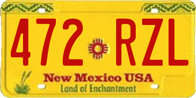 NM license plate 472RZL