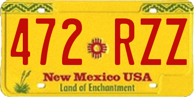 NM license plate 472RZZ