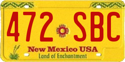 NM license plate 472SBC
