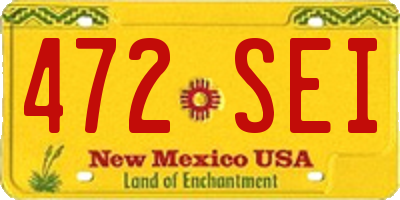 NM license plate 472SEI